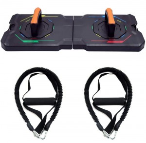 New Multi-Functional Foldable Push Up Board with Resistance Bands