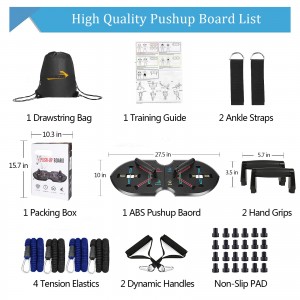 Multi-Functional Upgraded Foldable Push Up Board with Resistance Bands