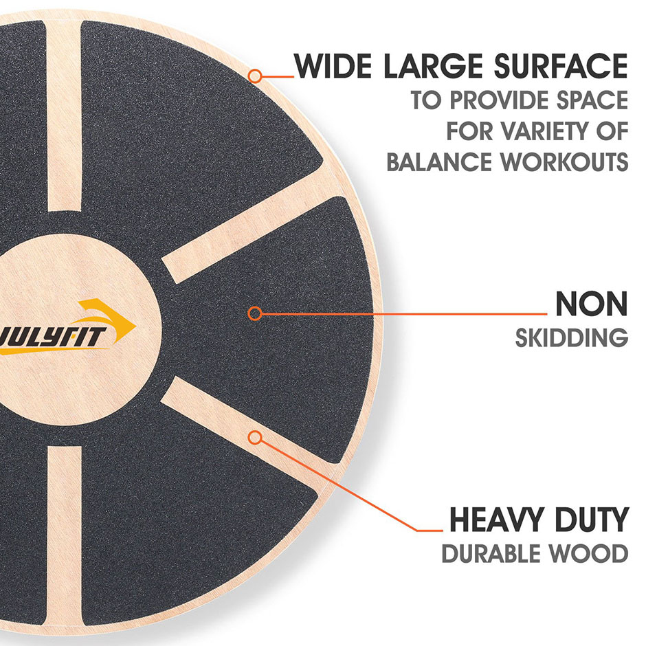 Basics Wooden Wobble Exercise Balance Board12
